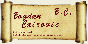 Bogdan Čairović vizit kartica